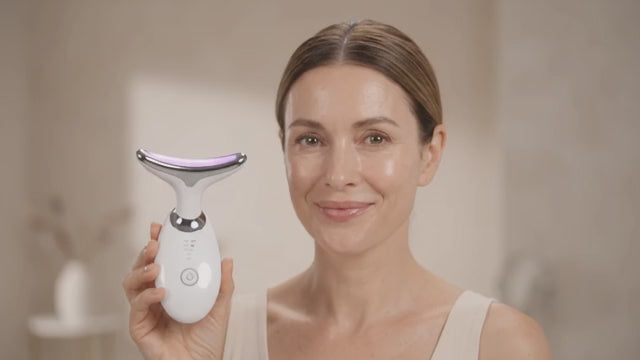 ZAVIO NeckGlow: EMS Neck & Chin Massager with Warmth and LED Light